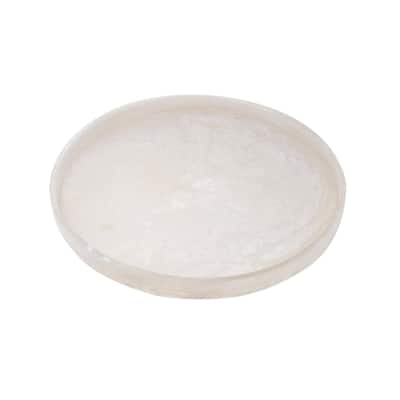 Lg White Resin Round Tray Dia 16.10" - White