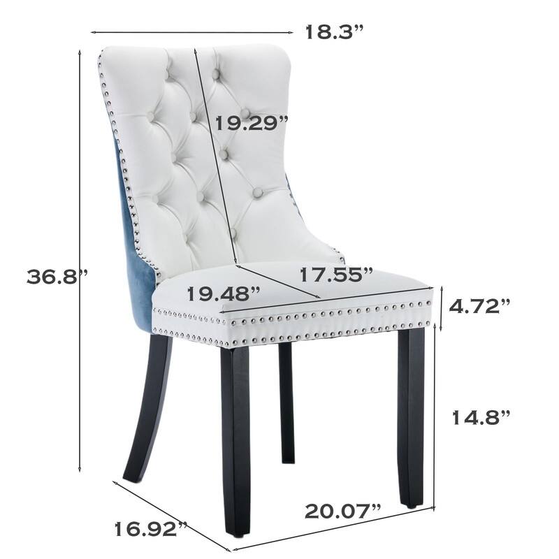 Tufted Naliheads Solid Wood Upholstered Dining Chairs Set of 6