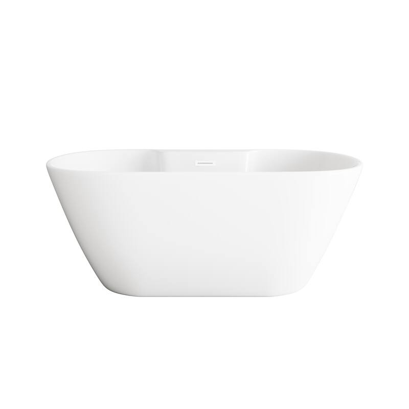 Nicolette Bathtub in Glossy White - Glossy White with Polished White Trim - 59"