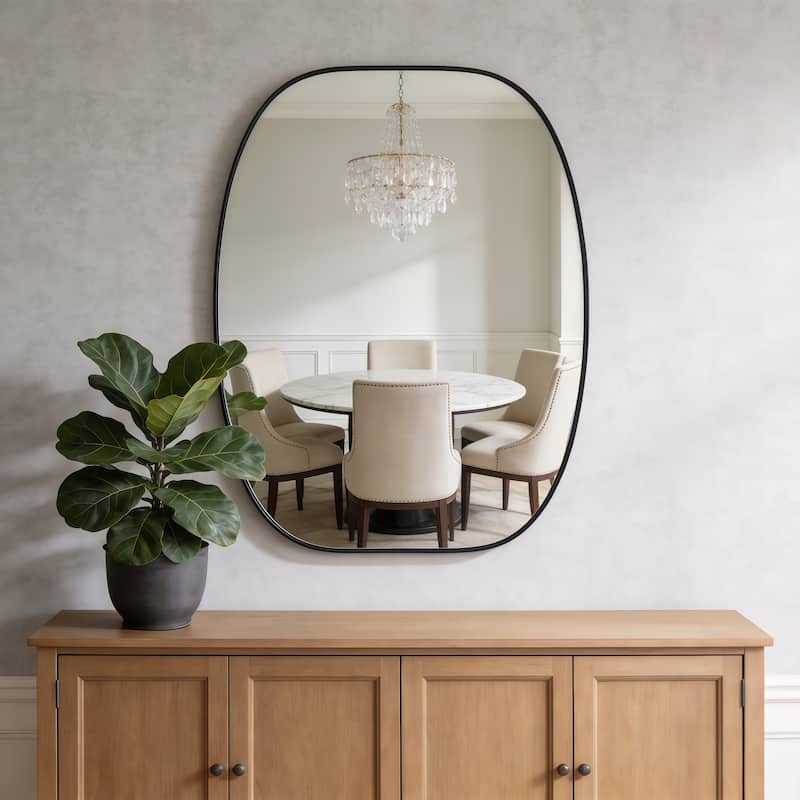 30x40 in Metal Framed Oval Vanity Bathrrom Mirror for Wall
