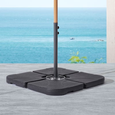 Bonosuki 4-Piece Cantilever Base Offset Patio Umbrella Stand, 176lb - 40.9" x 40.9"