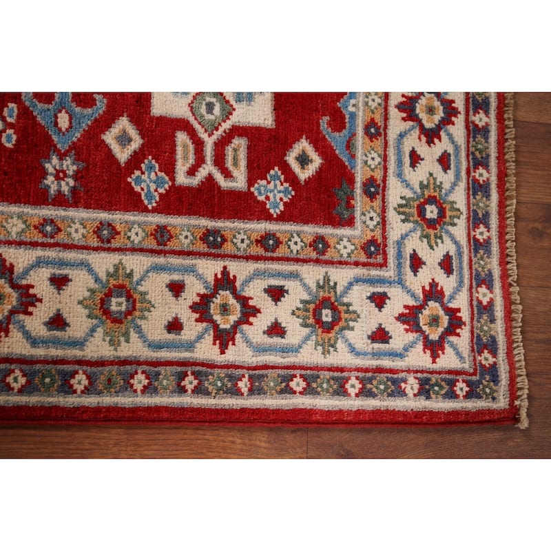 Red Kazak Accent Rug Hand-Knotted Wool Carpet - 2'6" x 3'10"