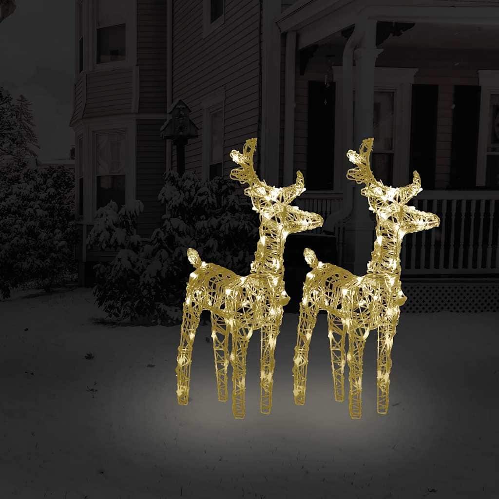 vidaXL Christmas Reindeers Xmas Decoration Light Display with LEDs Acrylic - 80 LEDs
