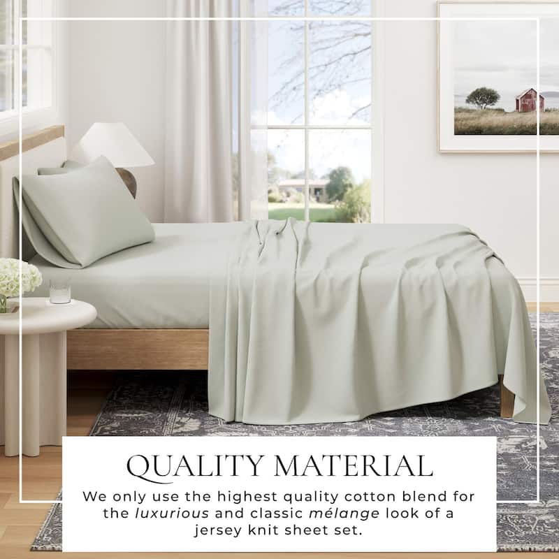 Linery & Co. Heathered Melange Cotton Jersey Knit Sheet Set