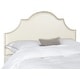 preview thumbnail 2 of 1, SAFAVIEH Hallmar White Leather Upholstered Arched Headboard - Silver Nailhead (King)