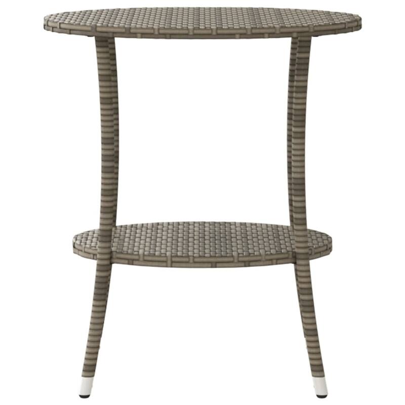 vidaXL Reclining Patio Chairs 2 pcs with Table Gray Poly Rattan - 21.5" x 23" x 36.2"