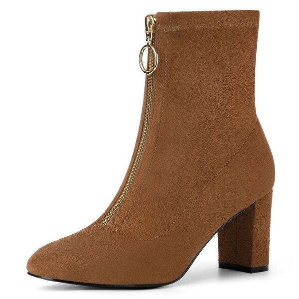 square toe chunky boots