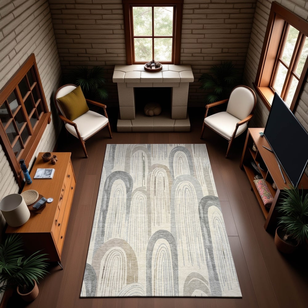 Premium Washable Super Soft Contemporary Imprints Mayfield Rug