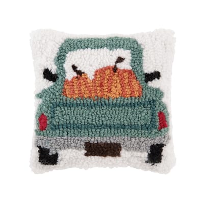 Pumpkin Hooked Petite 8" x 12" Pillow