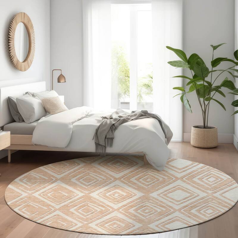 Machine Washable Indoor/ Outdoor Chantille Contemporary Diamonds Rug