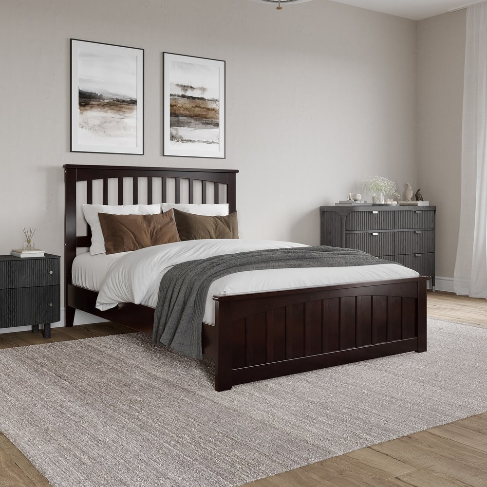 Becket Solid Wood Low Profile Platform Bed with Matching Footboard