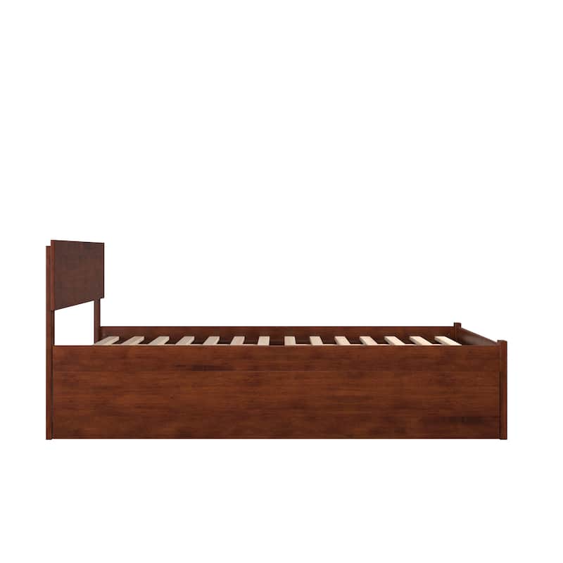 AFI Orlando Platform Bed with Footboard & Twin XL Trundle