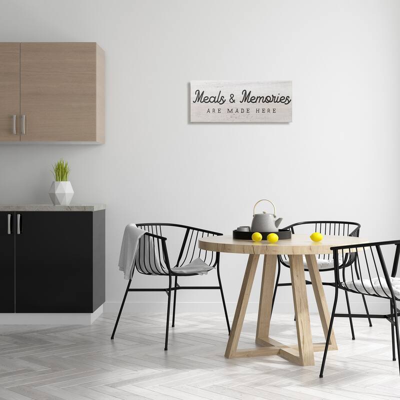 Stupell Meals & Memories Made Here Rustic Kitchen Sign Canvas Wall Art - Black