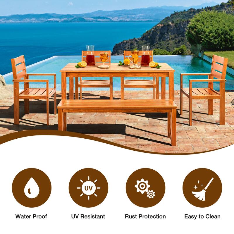 EROMMY Patio Dining Set, Premium Outdoor Rectangle Furniture for Backyard, Porch, Lawn and Garden