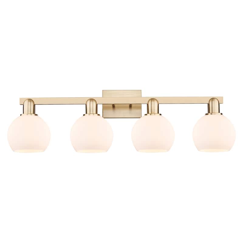 Innovations Lighting 716-4W-10-33 Athens Vanity Athens 4 Light 33" - Champagne Bronze / Matte White