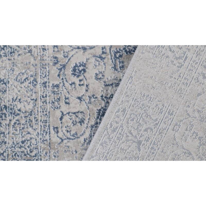Vintage Blossom Cream Blue Rug