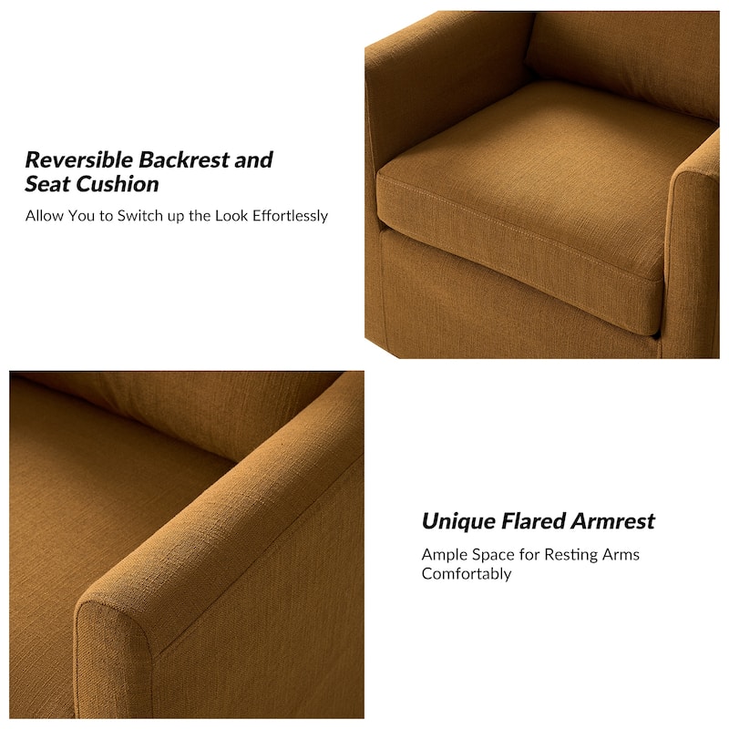 Erkenbald Modern 360-Degree Swivel Chair with Removable Slipcover Set of 2 by HULALA HOME