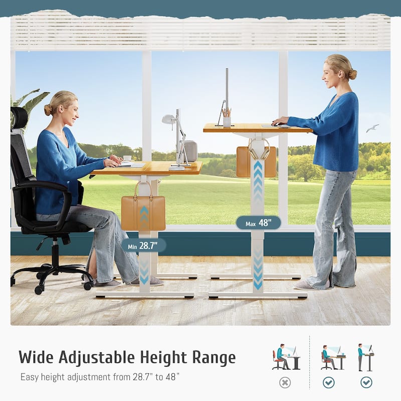 Standing Desk Adjustable Height, Electric Sit Stand up Desk for Home Office, Modern Rising Work Table for Computer,Workstation