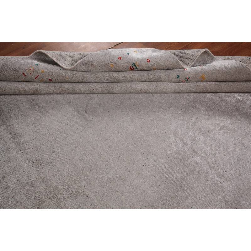 Tribal Gabbeh Indian Area Rug Silk Carpet - 9'0" X 11'7"