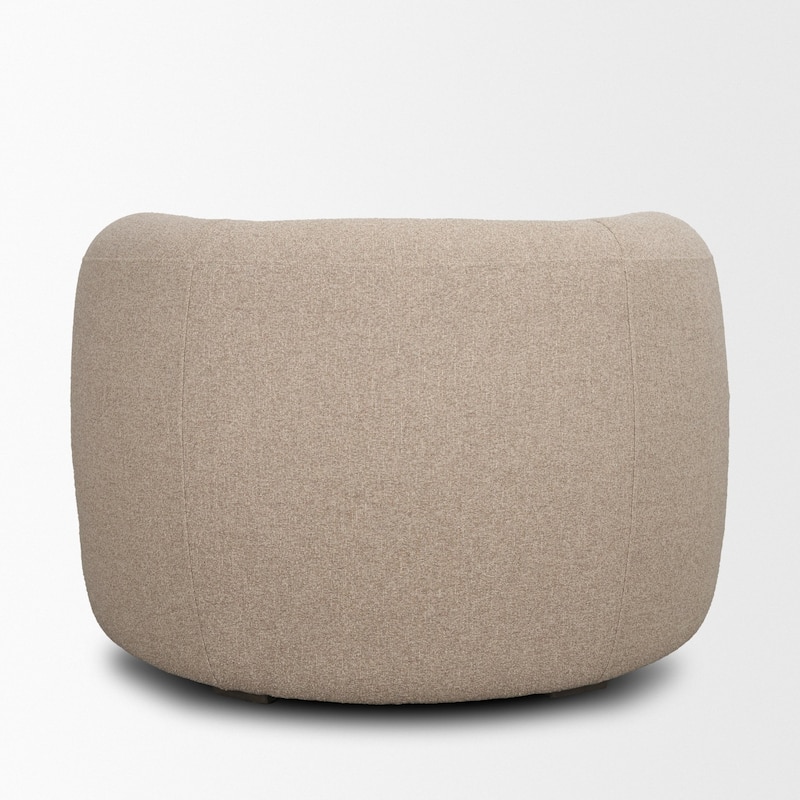 Kornelia Textured Mushroom Fabric Barrel Accent Chair