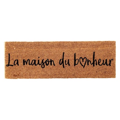 La Maison du Bonheur 30x10 Long Sheltered Front Door Mat Coco Natural