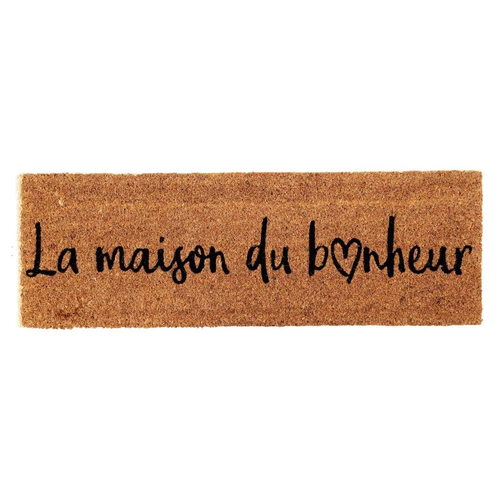 La Maison du Bonheur 30x10 Long Sheltered Front Door Mat Coco Natural