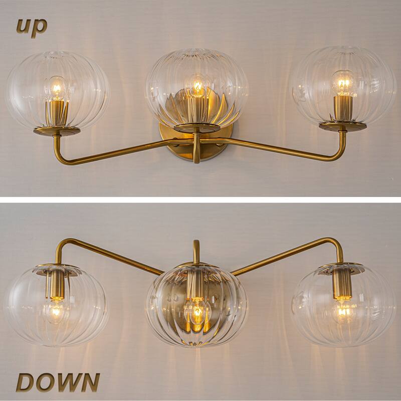 23 in. Modern Bathroom Vanity Light Glass Wall Sconce