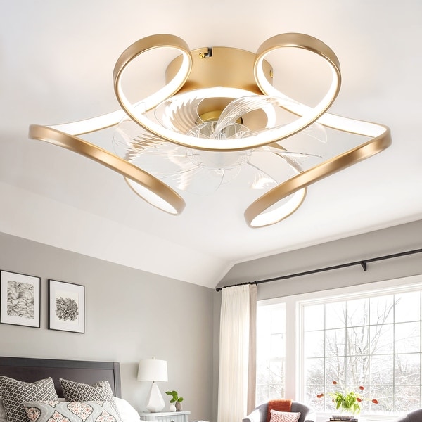 Black Low Profile Ceiling Fan with Dimmable Light 6 Speed Reversible Flush Mount Ceiling Fan with APP Control 22inch On Sale Bed Bath Beyond 38271037
