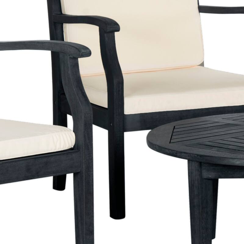 SAFAVIEH Outdoor Vergilia Acacia Wood 5-Piece Patio Set - 35Wx36Dx14H