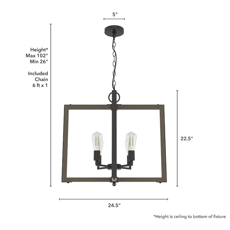 Woodburn Modern Farmhouse Pendant - Foyer, Dining Room, Living Room - Contemporary, Caged, Candle, Transitional, Rustic