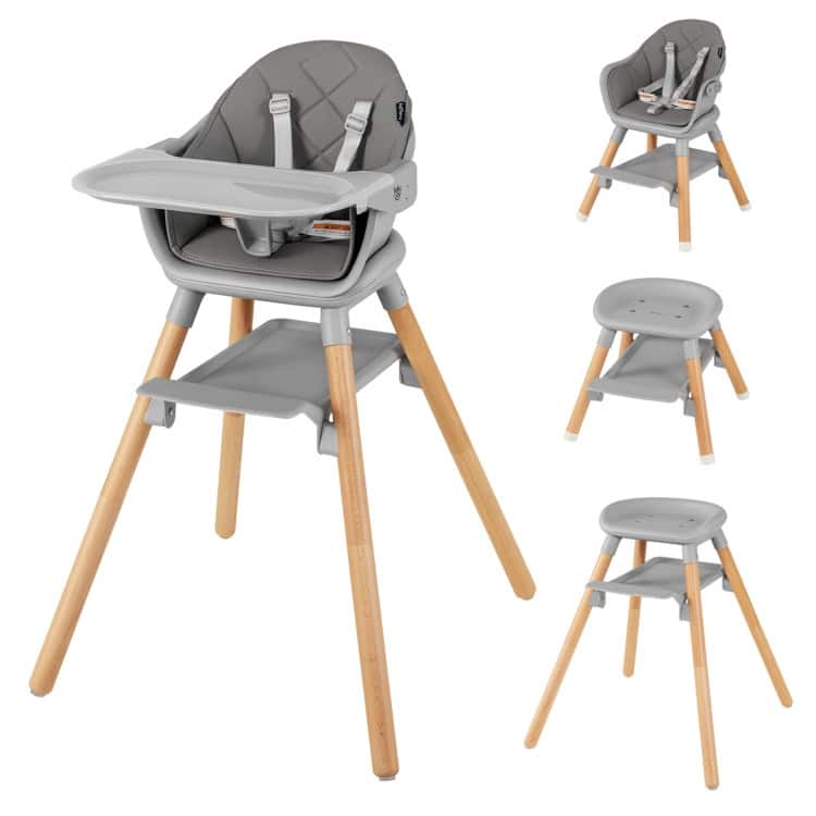 6-in-1 Baby High Chair with Removable Dishwasher and Safe Tray - 24.5" x 23" x 35.5"