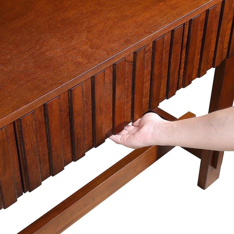Console Table Hallway Tables with 3 Storage Drawers and Solid Wood Legs, Narrow Couch Tables Behind Sofa Entryway Table