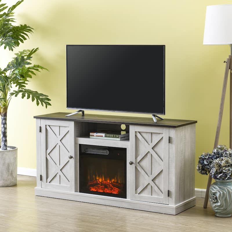 54 in. TV Stand Console for TVs up to 60 in. with Electric Fireplace - 54" in Width