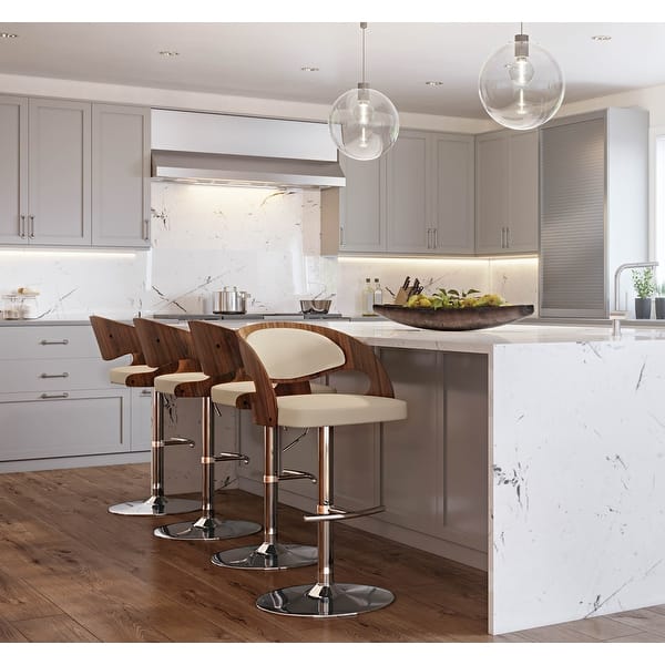 Carson Carrington Visby Adjustable Bar Stool with Rounded T Footrest (Set of 3)