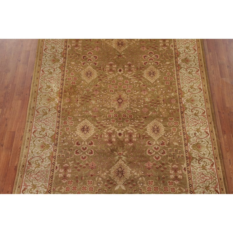 Gold Aubusson Oriental Area Rug Handmade Wool Carpet - 5'10"x 8'11"
