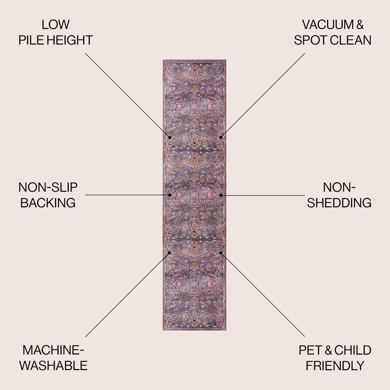 JONATHAN Y Regis Ornate Persian All-Over Machine Washable Area Rug
