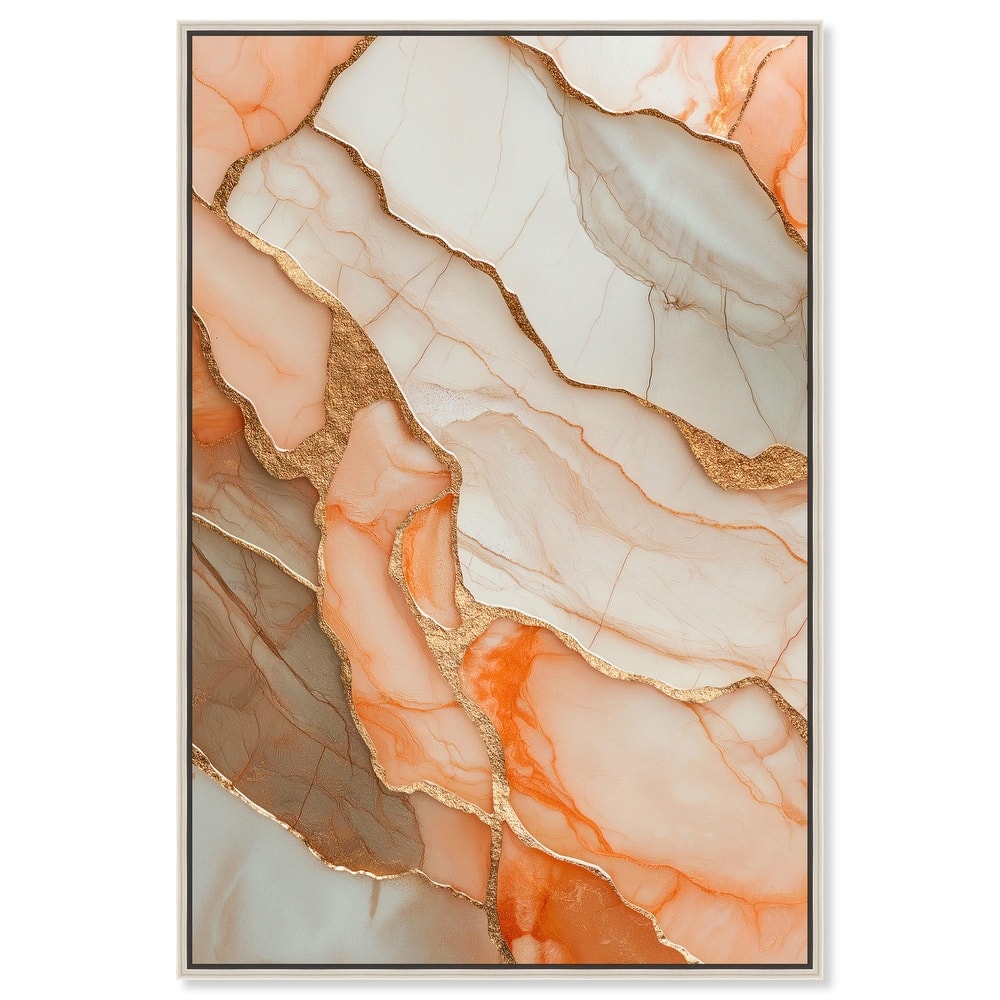 Peach Agate Flow Canvas by Art Remedy