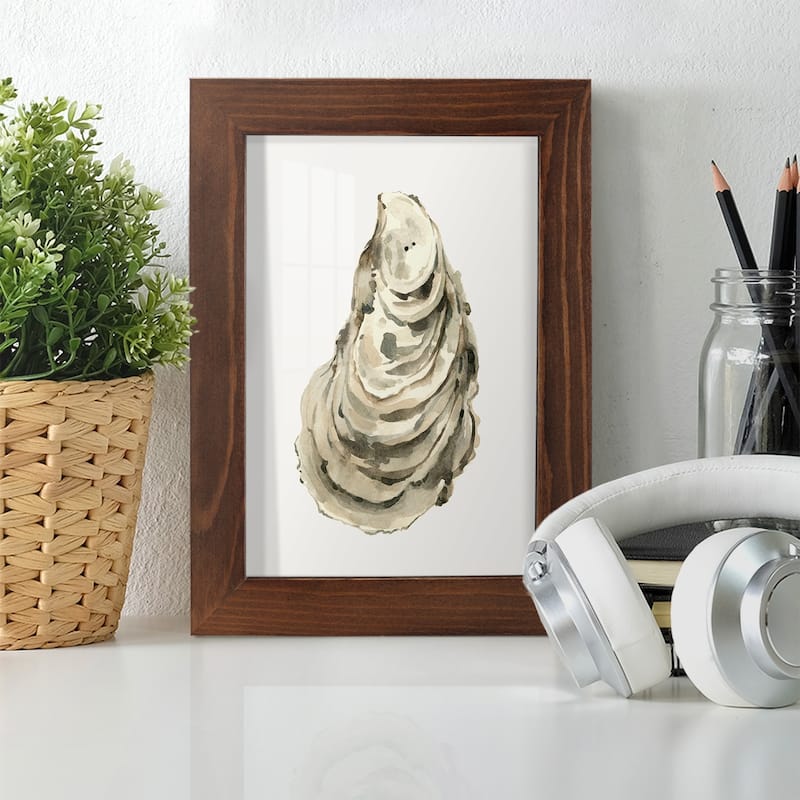 Neutral Oyster Study I -Framed Print w/glass-Cherry Red