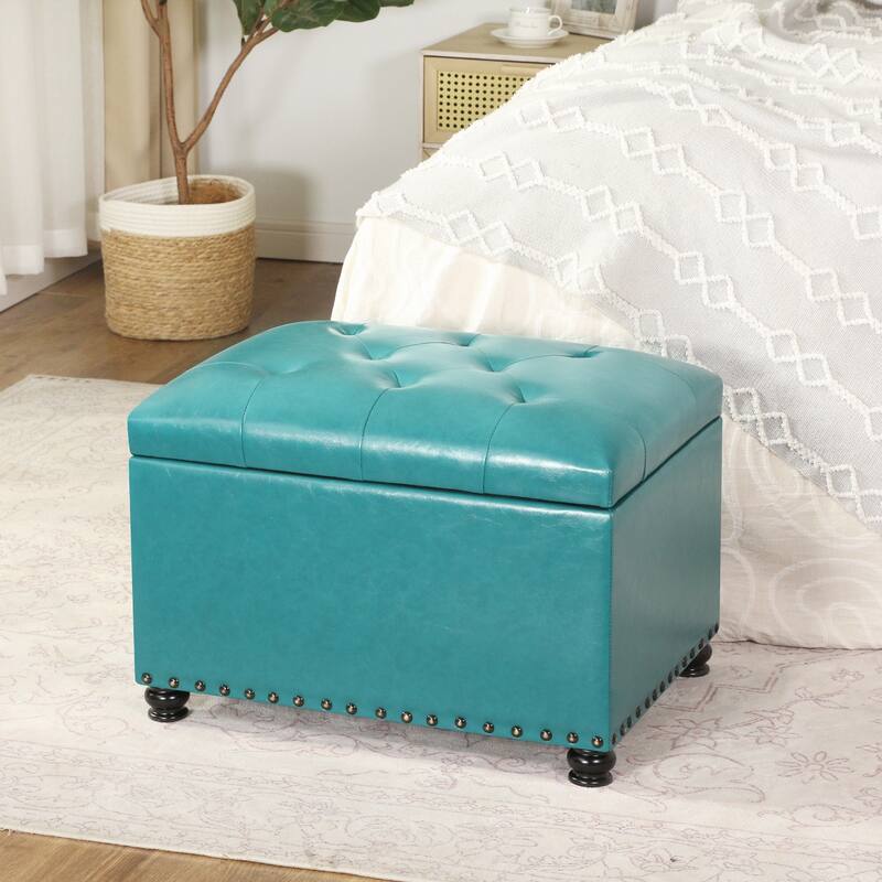 Adeco High End Classy Tufted Storage Ottoman Bench Footstool