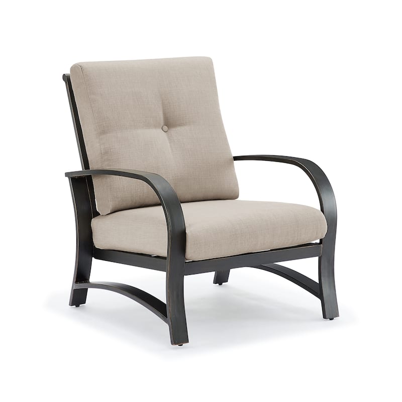 Outdoor Club Chair, Patio Aluminum Single Chair with Sunbrella Fabric Cushion