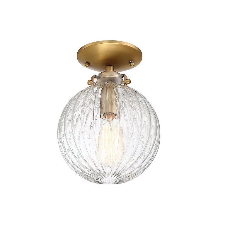 Meridian M60056 Single Light 8" Wide Semi-Flush Globe Ceiling Fixture