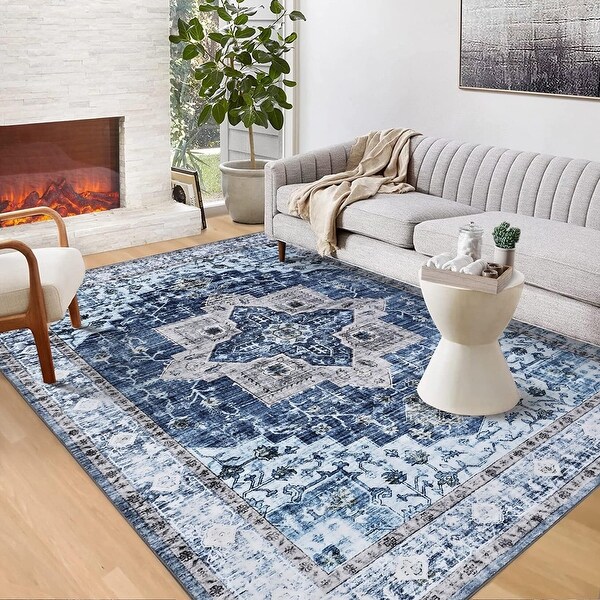 Machine Washable Rug Vintage Design Area Rugs - Bed Bath & Beyond