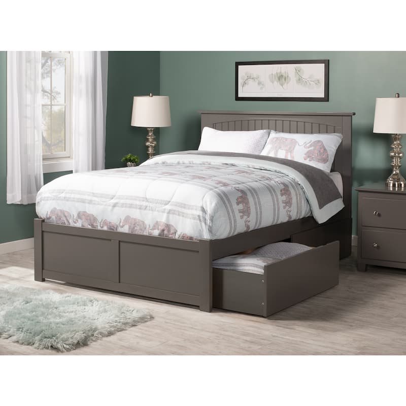 Platform Bed - Storage Bed with Flat Panel Footboard & USB Charger