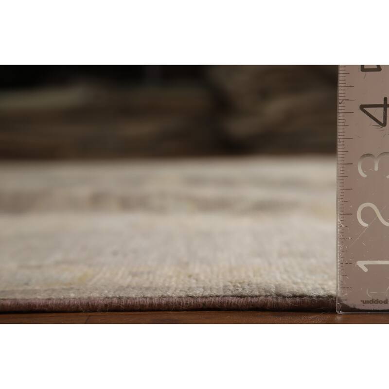 Hand Knotted Oriental 100% Wool Carpet Transitional All-Over Greys & Charcoal Oushak Area Rug - 12' 1'' X 9' 7''