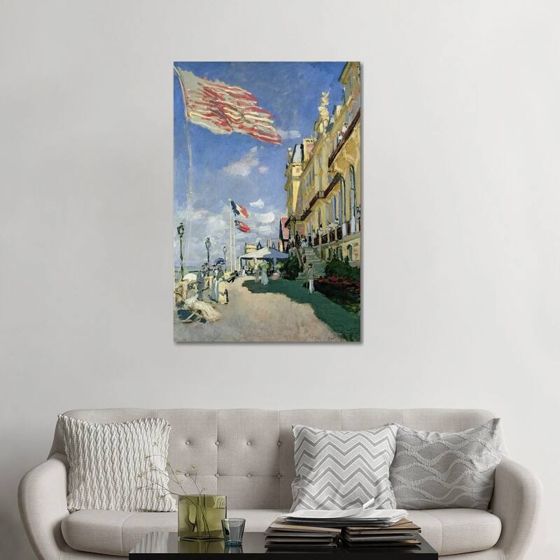 iCanvas "The Hotel des Roches Noires at Trouville, 1870 " by Claude Monet Canvas Print - 48x32x1.5