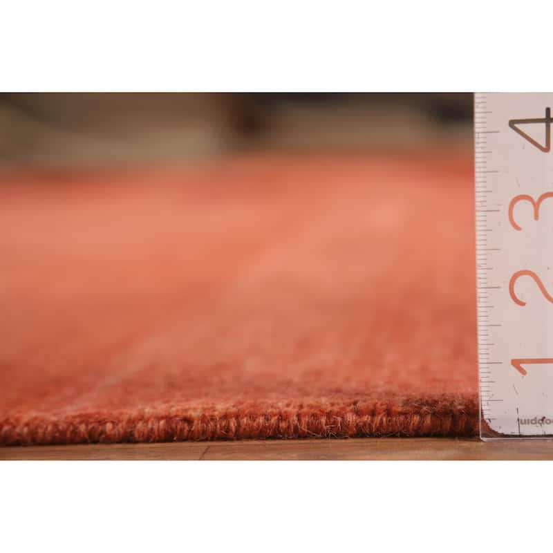 Orange Gabbeh Modern Area Rug Hand-Knotted Wool Carpet - 9'0"x 11'7"