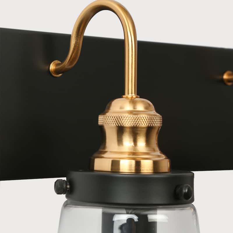 Cozia Modern 3-light Black Gold Bathroom Vanity Light Dimmable LED Wall Sconce