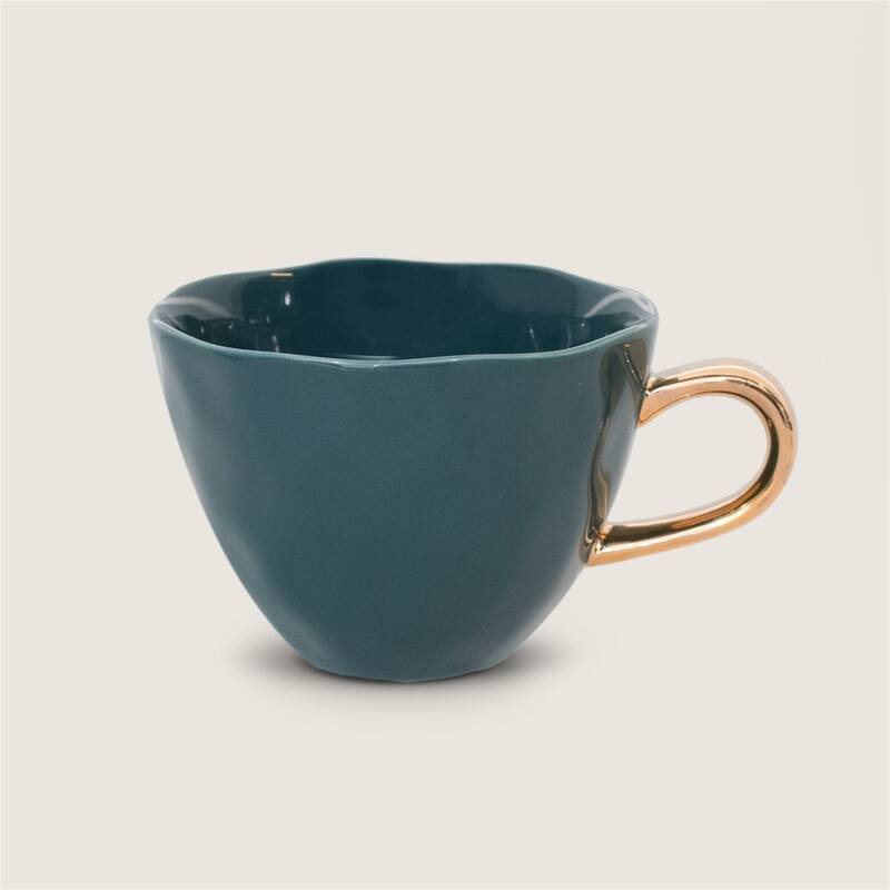 Good Morning Cappuccino/Tea Cup Blue Green