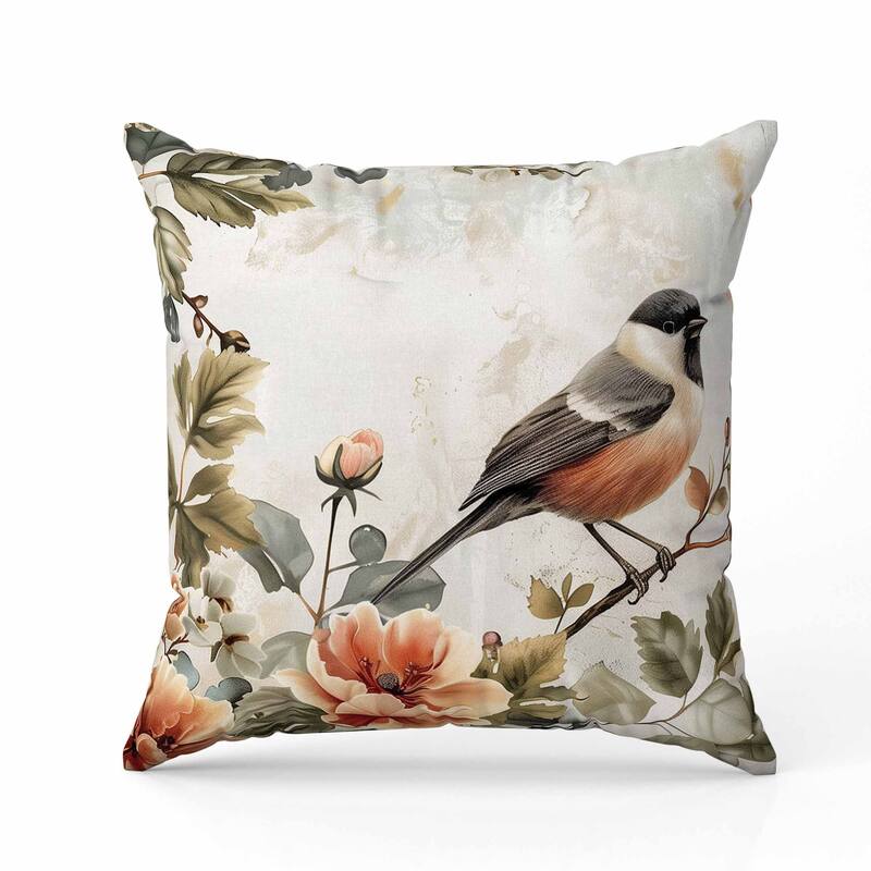 Garden Guest Faux Suede Reversible Throw Pillow Green and Orange