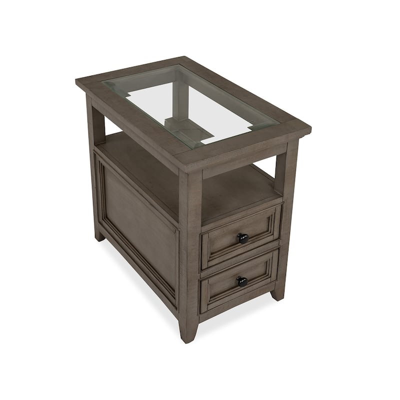 Magnussen Home Paxton Place Dovetail Grey Chairside End Table - 15''W x 24''D x 24''H